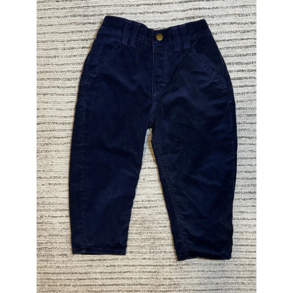 Vintage OshKosh Bgosh‎ Kids 3T Navy Corduroy Pants Made in USA Flannel Lined